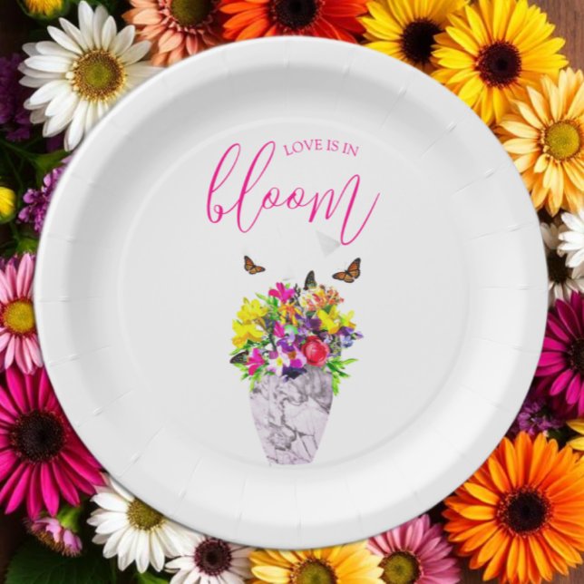 Love In Bloom Floral Wedding Paper Plates (Creator Uploaded)