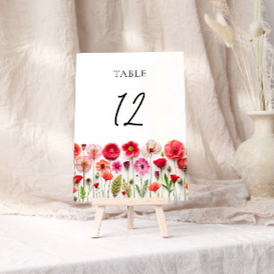 Love in Bloom Floral Wedding Table Number