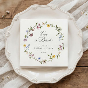 Love in Bloom Floral Wildflower Bridal Shower Napkins