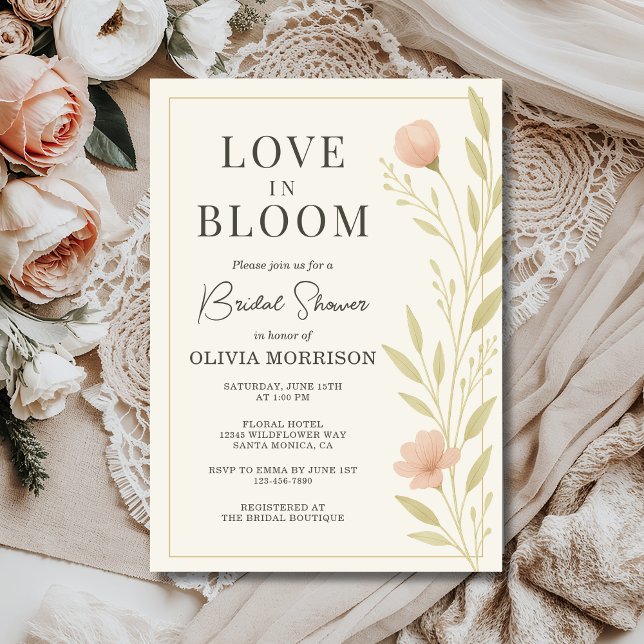 Love in Bloom Floral Wildflower Spring  Invitation (Creator Uploaded)