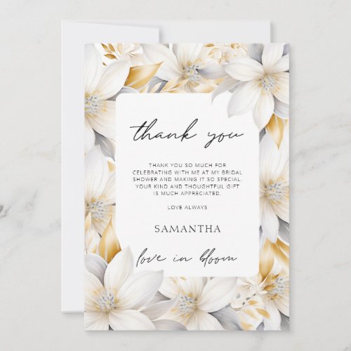 Love In Bloom Florals Bridal Shower Thank You Card