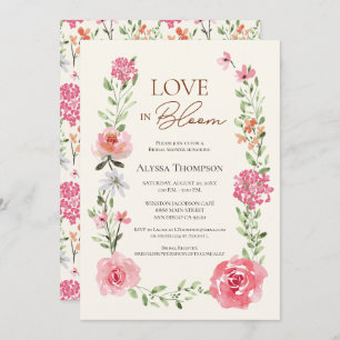 LOVE in Bloom Flower Garden themed Bridal Shower Invitation
