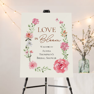 Love in Bloom Flowers Bridal Shower Welcome Sign
