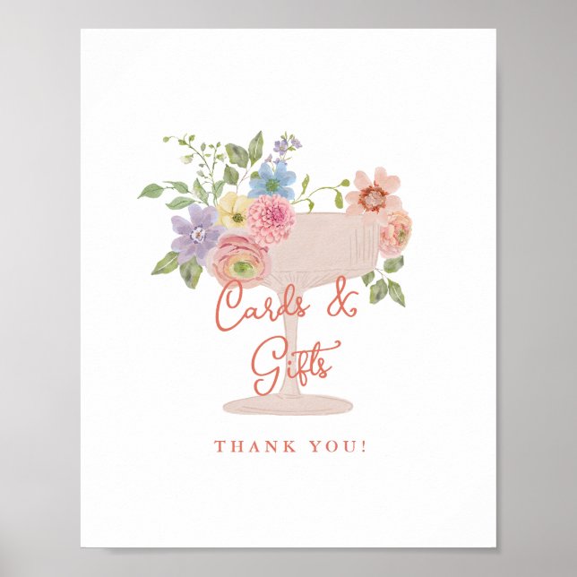 Love in Bloom Garden Bridal Shower Cards & Gifts Poster (Front)