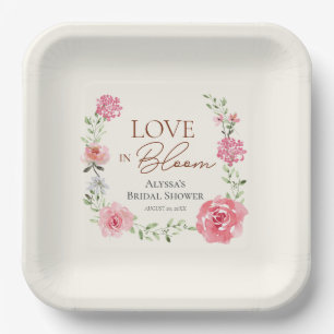 Love In Bloom Garden Themed Bridal Shower Custom Paper Plates