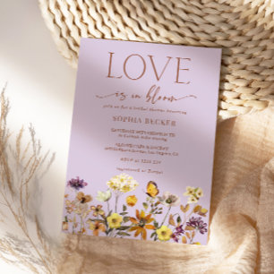 Love in Bloom Lavender Floral  Bridal Shower Invitation