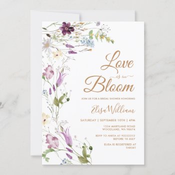 Love In Bloom Little Wildflower Bridal Shower Invitation by HappyPartyStudio at Zazzle
