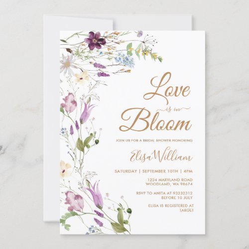 Love in Bloom Little Wildflower Bridal Shower Invitation