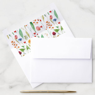 Love in Bloom Meadow Wildflowers Envelope Liner