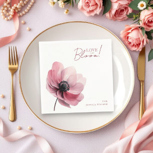 love in bloom minimal bridal shower Paper Napkin