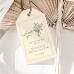 Love in Bloom Pink Sage Bridal Shower Thank you Gift Tags<br><div class="desc">Celebrate the upcoming nuptials of your favorite bride-to-be in style with our quirky and whimsical bridal shower thank you tag! This design features a beautiful hand-drawn flower bouquet in a fun and playful style, accompanied by a casual, handwritten font that perfectly captures the excitement and joy of the occasion. The...</div>