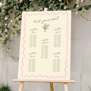 Love in Bloom Pink Sage Seating Chart Foam Board