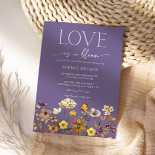 Love in Bloom Purple Bridal Shower Invitation