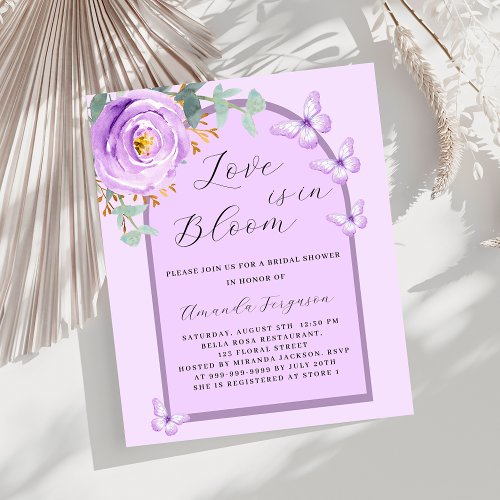 Love in Bloom purple butterfly arch Bridal Shower