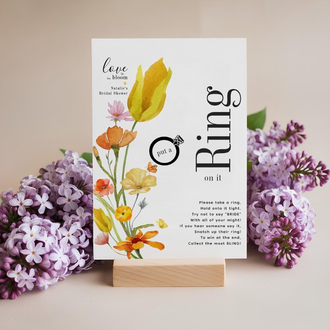 Love in Bloom put a Ring on it Bridal Shower Card (Creator Uploaded)