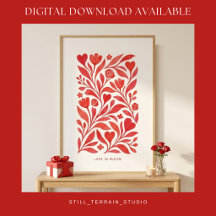 Love in Bloom Red Floral Valentine Art