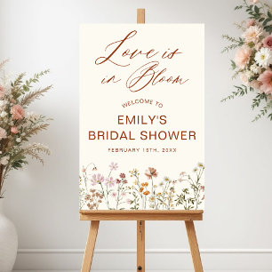 Love in Bloom Rustic Bridal Shower Welcome Sign