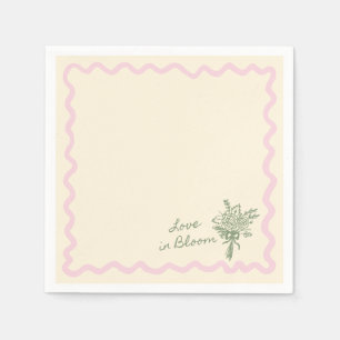 Love in Bloom Sage Pink Bridal Shower Napkins