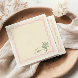 Love in Bloom Sage Pink Bridal Shower Napkins