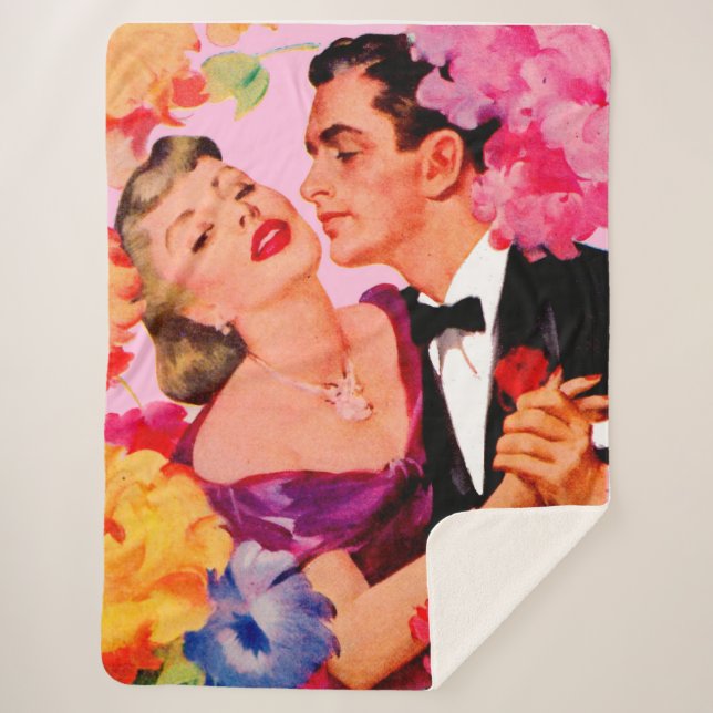 love in bloom sherpa blanket (Front)