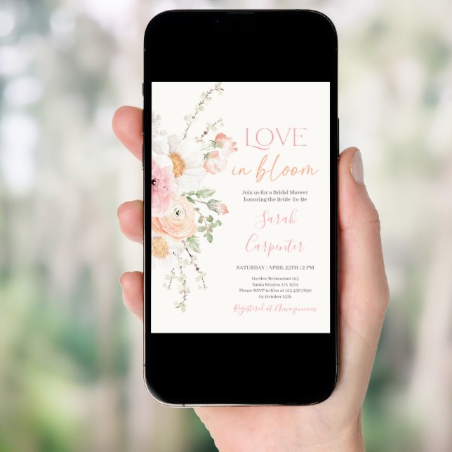 Love in Bloom Spring Bridal Shower Invitation (Front Digital)