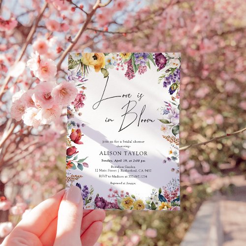 Love In Bloom Spring Floral Bridal Shower  Invitation