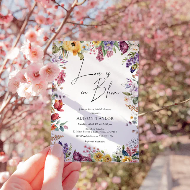 Love In Bloom Spring Floral Bridal Shower Invitation