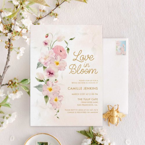 Love in Bloom Spring Floral Bridal Shower Invitation