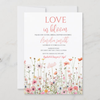 Love in Bloom Spring Floral Summer Bridal Shower Invitation