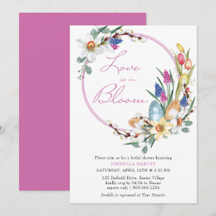 Love in Bloom Spring Floral Wreath Bridal Shower Invitation