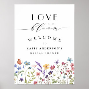 Love in Bloom Spring Summer Floral Bridal Shower Poster