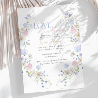 Love in Bloom Spring Wildflowers Bridal Shower Invitation