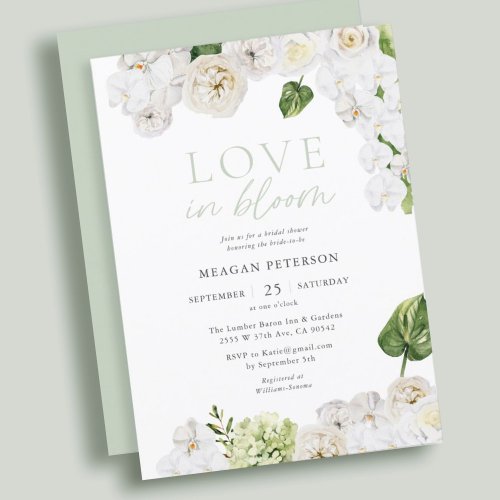 Love In Bloom Summer Greenery Bridal Shower Invitation