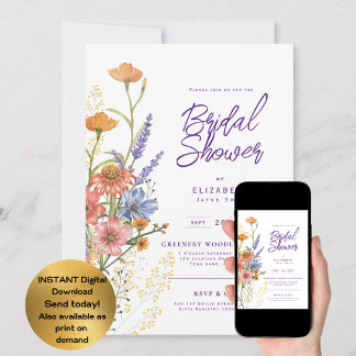 Love in Bloom Summer Wildflower Boho Floral Shower Invitation