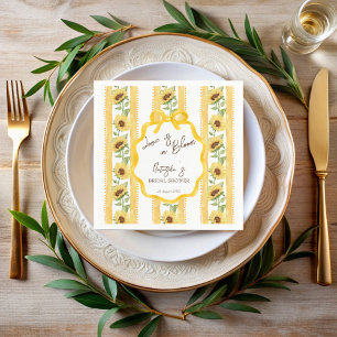 Love in bloom sunflowers bridal shower monogrammed napkins