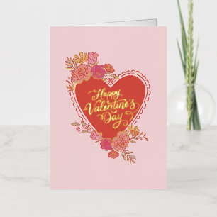 Love in Bloom Valentines Day Foil Greeting Card