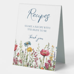 Love in Bloom Watercolor Wildflowers Table Signs