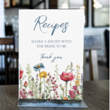 Love in Bloom Watercolor Wildflowers Table Signs