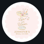 Love in Bloom Wedding Shower Favor Classic Round Sticker<br><div class="desc">Discover how adding a touch of elegance with our Love in Bloom Bridal Shower Round Stickers can transform your event's favors and envelope seals. These stylish stickers are the perfect way to personalize and elevate even the simplest of gifts,  making your bridal shower an unforgettable experience for all.</div>