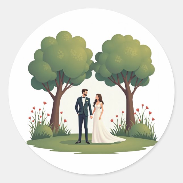 Love in Bloom Wedding Sticker (Front)