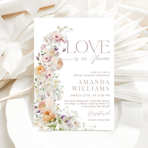 Love in Bloom Wildflower Boho Bridal Shower Invitation