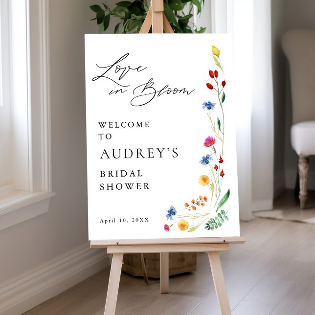 Love in Bloom Wildflower Border Shower Welcome Foam Board (Creator Uploaded)