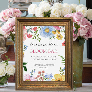 Love in Bloom Wildflower Bridal Shower Bloom Bar Poster