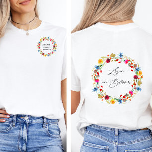 Love in Bloom Wildflower Bridal Shower Custom Tri-Blend Shirt