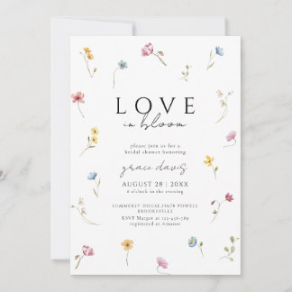 love in bloom Wildflower bridal shower Invitation