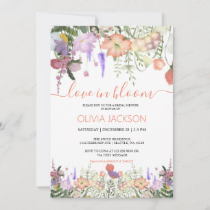 Love in bloom Wildflower Bridal Shower Invitation