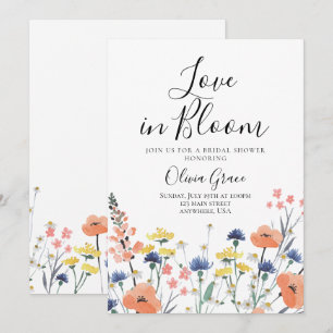 Love in Bloom Wildflower bridal shower Invitation