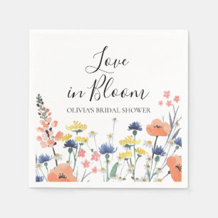 Love in Bloom Wildflower bridal shower Napkins