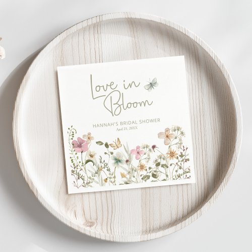 Love in Bloom Wildflower Bridal Shower Napkins