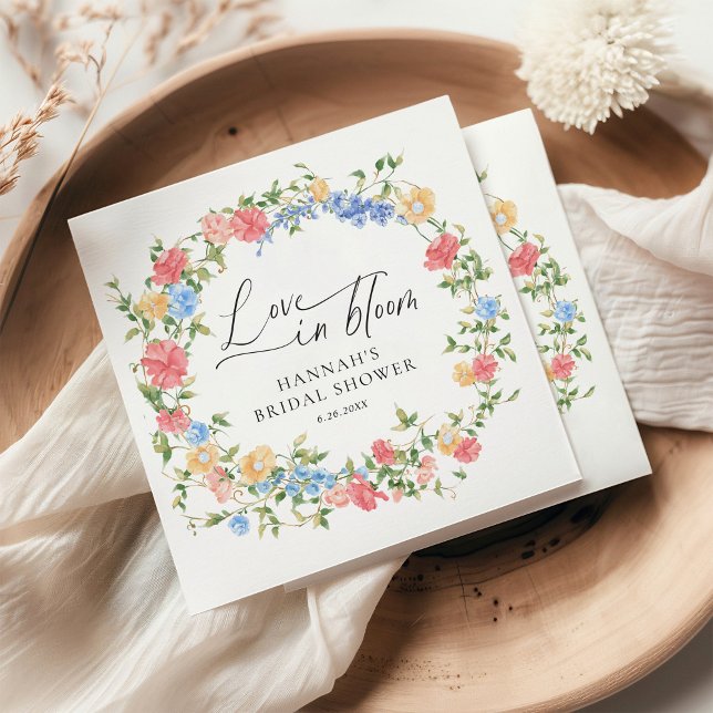 Love in Bloom Wildflower Bridal Shower Napkins (Creator Uploaded)
